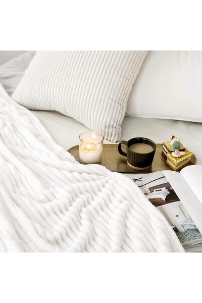 MIULEE Microfiber blanket, fleece, 200 x 150, white