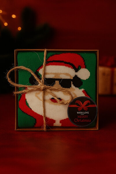 MEKİK BUTİK Χριστουγεννιάτικο δώρο σε κουτί - unisex χριστουγεννιάτικες κάλτσες - δώρο κάλτσες σε κουτί