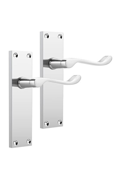 Probrico Set 6 Manere pentru Usi Interioare, Model Victorian Scroll, Crom luc...