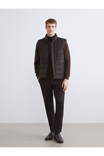 LC Waikiki SOUTHBLUE Standart Kalıp Dik Yaka Süet Erkek Yelek