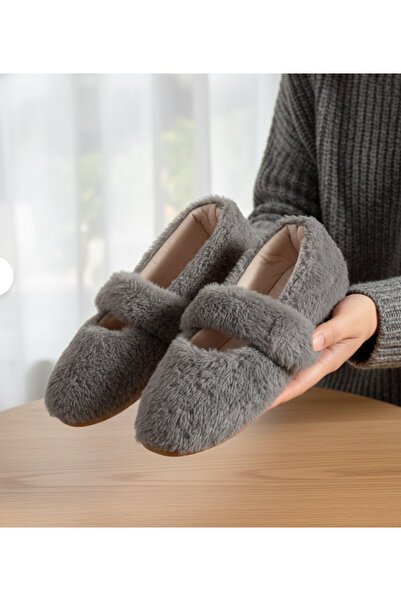 Bermody Lily Women's Plush Strap Stylish Lightweight Ballet Flats Home Casual Shoes