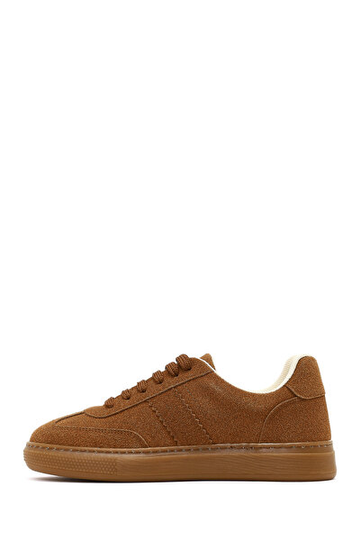 Derimod Women's Tan Lace-Up Thick Sole Suede Sneaker 25Afe145210
