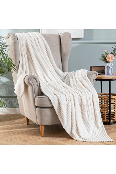 MIULEE Microfiber blanket, fleece, 200 x 150, white