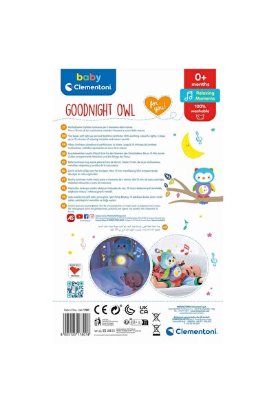 CLEMENTONI Baby plush toy - Owl, with lights and sounds (CL17801)