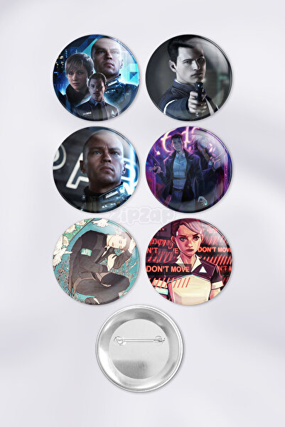 ZipZap مجموعة شارات زينة لحقيبة ألعاب الفيديو 'ديترويت: بيم هوم' مع دبابيس (6...