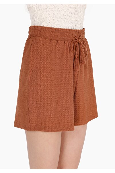 Colin's Regular Fit Mid Waist Jacquard Women's Brown Shorts