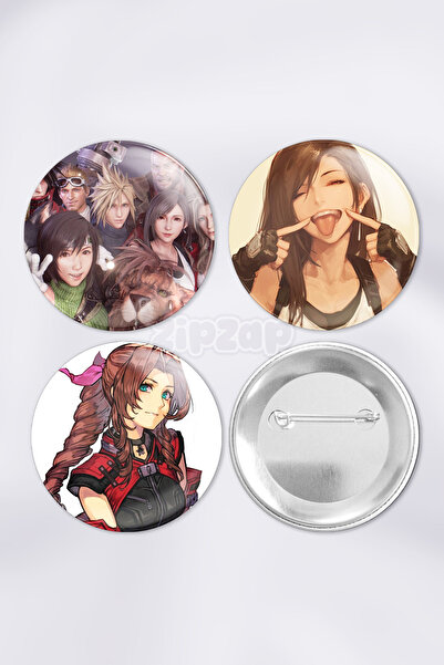 ZipZap مجموعة شارات زينة لحقيبة ألعاب الفيديو فاينل فانتسي تيفا لوكهارت (3 قطع)