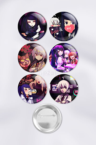 ZipZap مجموعة شارات زينة لألعاب الفيديو VA-11 Hall-A مع دبابيس (6 قطع)