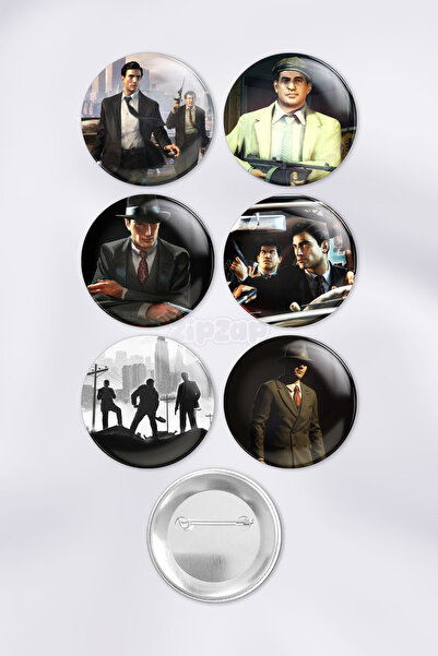 ZipZap مجموعة شارات زينة لألعاب الفيديو من مافيا (6 قطع)