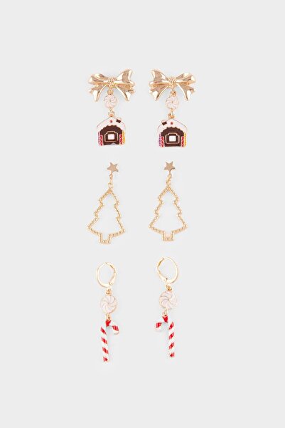 DeFacto Yılbaşı Temalı Kadın 3lü Küpe F7407AXNS