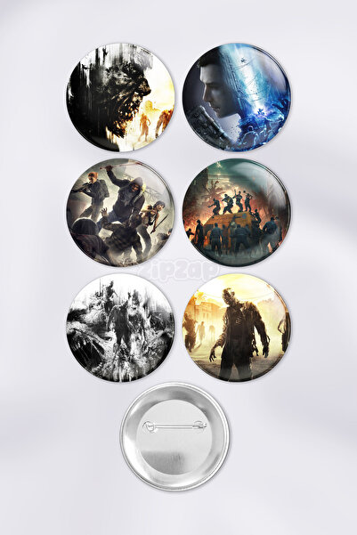 ZipZap مجموعة شارات زينة لألعاب الفيديو Dying Light مع دبابيس (6 قطع)