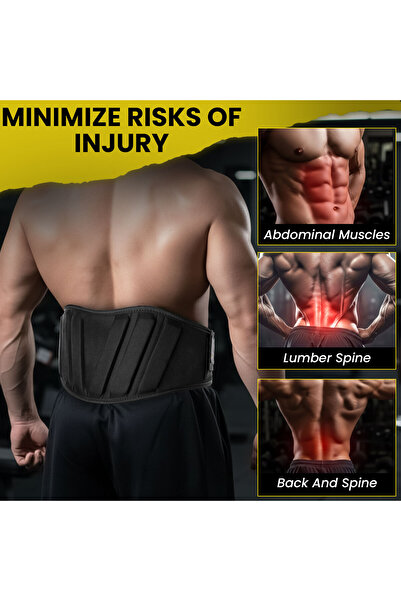 MGL SPORTS Neoprene Weight Lifting Belt for Gym Black. –(X-LARGE) Adjustable Back Support –