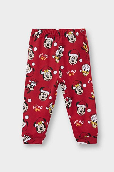 DeFacto Set de pijamale cu tematică de Anul Nou Disney Mickey & Minnie pentru bebeluși, cu mâneci lungi, cu fund lung F4585A525WN