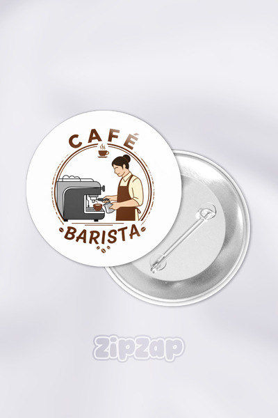 ZipZap مجموعة زينة أكياس القهوة للباريستا مع دبابيس وأزرار (قطعة واحدة)