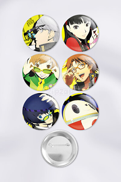 ZipZap مجموعة شارات زينة لحقيبة ألعاب الفيديو بيرسونا 4 (6 قطع)