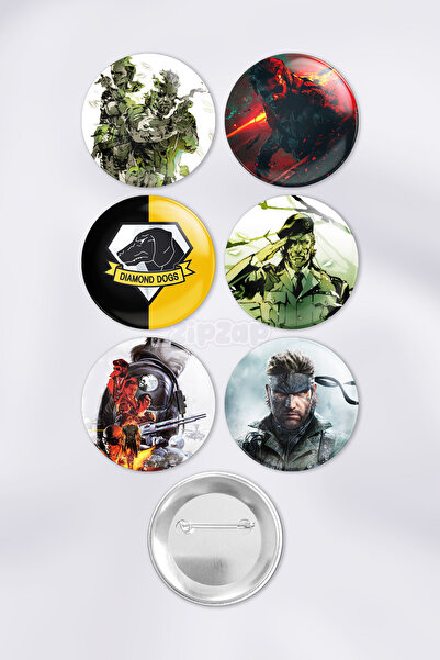 ZipZap مجموعة شارات زينة لألعاب الفيديو ميتال جير سوليد (6 قطع)