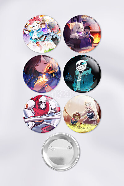 ZipZap مجموعة شارات زينة للعبة فيديو أندرتيل مع دبابيس (6 قطع)