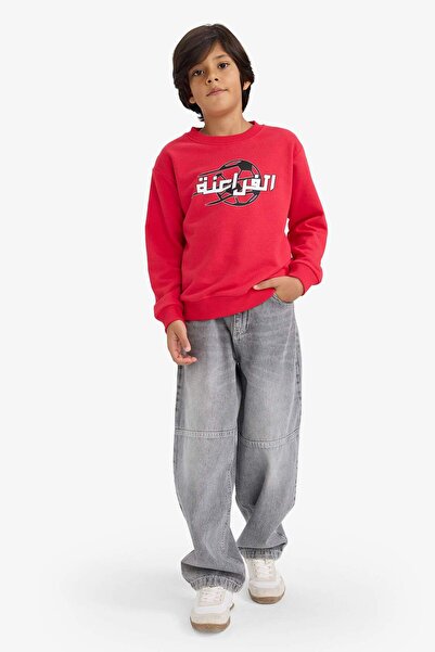 DeFacto Boy's Crew Neck Back Printed Sweatshirt G4820A825Wn