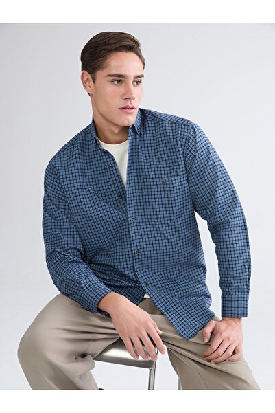 LC Waikiki LCWAIKIKI Classic Regular Fit Long Sleeve Plaid Gabardine Men's Shirt