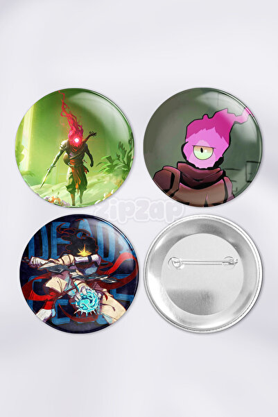 ZipZap Set de insignă cu buton cu ace pentru jocul video Dead Cells (3 bucăți)