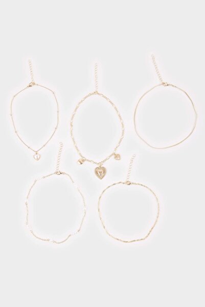 DeFacto Women's Heart Detailed 5-Piece Necklace Set F7708Axns
