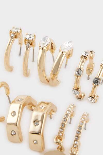 DeFacto Kadın 7li Gold Küpe F7672AXNS