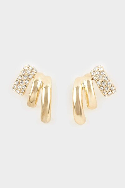 DeFacto Women's Stone Gold Earrings F7662Axns