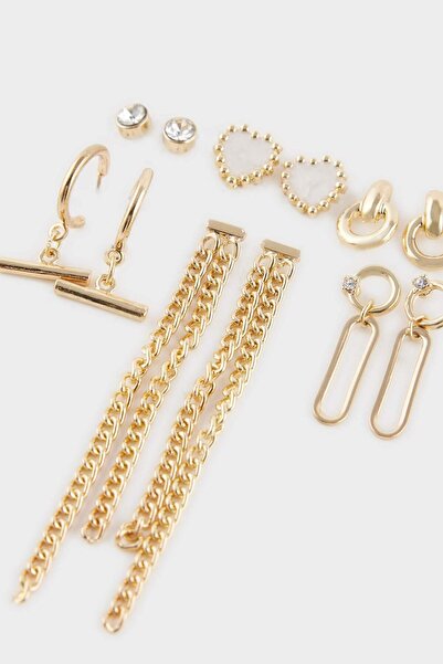 DeFacto Kadın 6lı Gold Küpe F7666AXNS