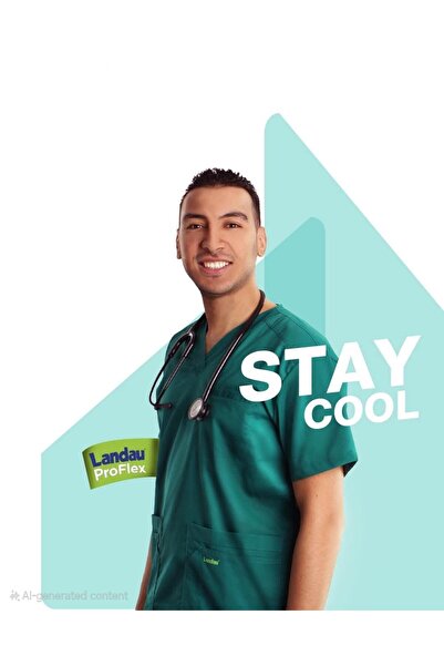 Landau زي طبي ماركة لاندو لون جنزاري للرجال والنساء