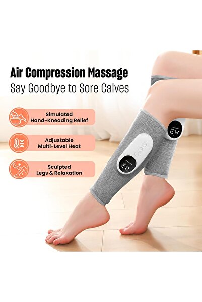 Generic Leg Massager with Heat & Compression, Calf Massager for Circulation and Pain, 3 Intensities/3 Modes