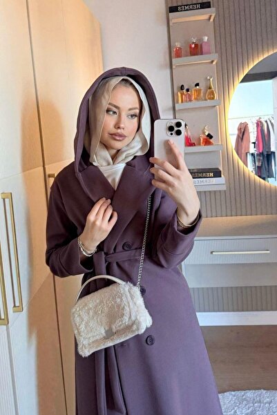 Şulemoda Giyim Mizgin Hooded Coat Dusty Rose