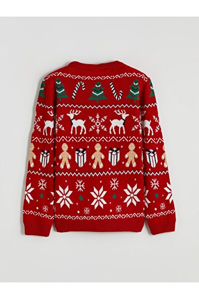 LC Waikiki Xside Crew Neck Christmas Themed Men's Knitwear Sweater