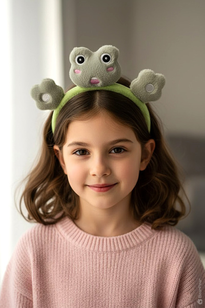 BearPear Sevimli Kurbağa Peluş Taç