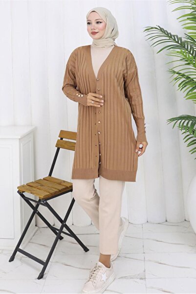 TRENDTESETTÜR Women's Mink Knitwear Cardigan t 9713