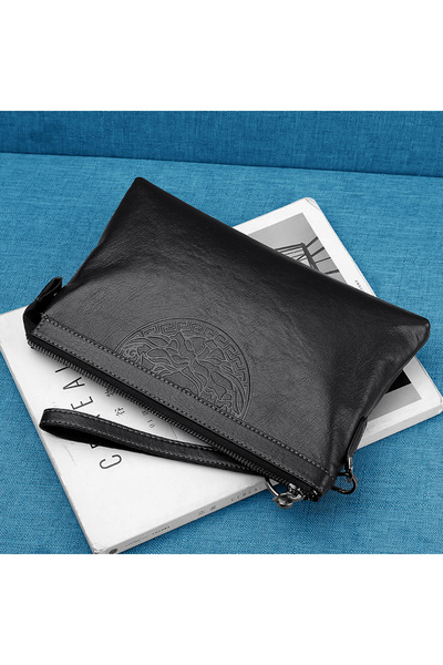 Generic Men's Clutch Bag Faux Leather Wallet Large Capacity Light Weight Handbag Portable Envelope Phone Pur