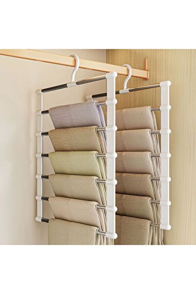 Generic 2 Packs Pants Hangers for Closet Storage , Space Saving Clothes Hanger ,Collapsible Pants Storage, M
