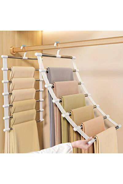 Generic 2 Packs Pants Hangers for Closet Storage , Space Saving Clothes Hanger ,Collapsible Pants Storage, M