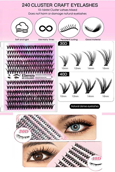 ESensio 240RK – Set of tufted false eyelashes 240 pcs., 30D/40D Refill Kit