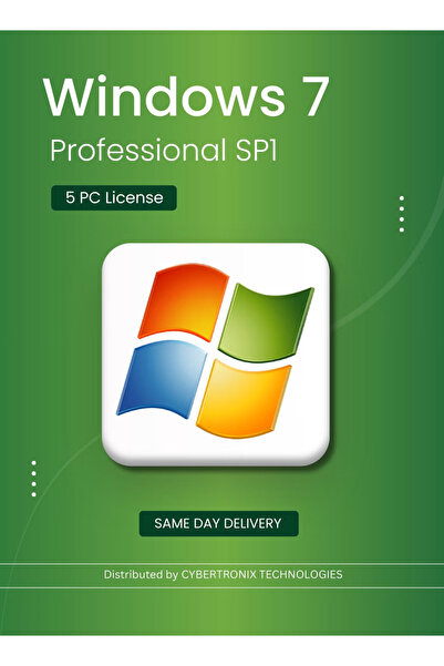 MICROSOFT Windows 7 Professional SP1 | 5 PC License | Digital License | SAME DAY DELIVERY