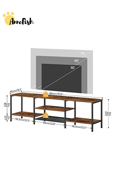 AnneFish 160*40*52cm TV Stand Table For TV Up To 75 Inch Storage Shelves Drawers Modern Entertainment Center