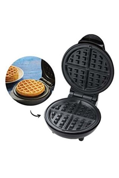 OEMN Mini Electric Waffle Maker Black 500-600 W Ø16 cm