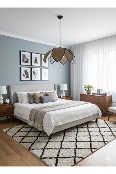 Emg DesiGn Modern Tasarım Çiçek Sarkıt Avize Kumaş Boheme Salon Oturma Odası Mutfak Avizesi