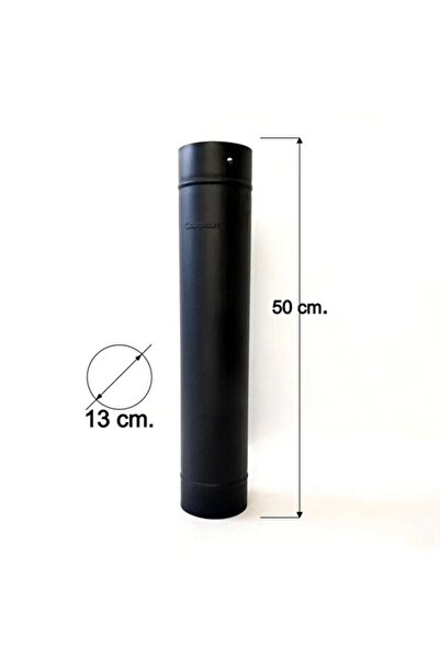 VAV Mühendislik 70'Lik Siyah Mat Emaye Soba Baca Borusu – Şömine ve Soba Sistemi için Uygun