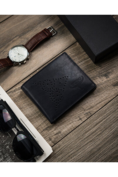 Other Men's Leather Wallet with Decorated Front - Buffalo Wild