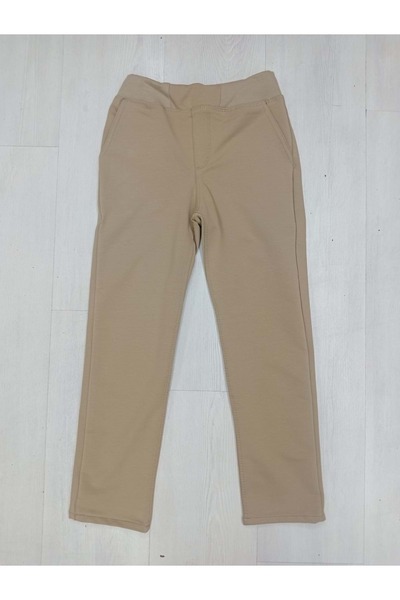 BAŞAK ÇOCUK GİYİM Middle School Ribbed Combed Cotton Pants - Khaki - 12-13 Years