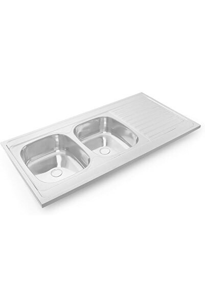 Raco Asahi Double Bowl Kitchen Sink, Stainless Steel, Chrome Finish (1200x500)