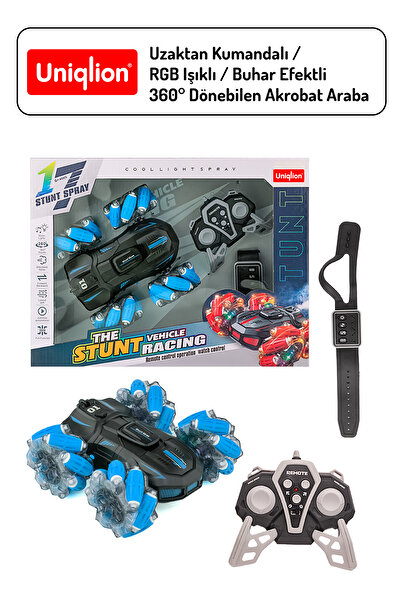 Uniqlion Bilek Sensörlü Uzaktan Kumandalı Çift Yönlü 360 Dönebilen RGB Işıklı Akrobat Araba