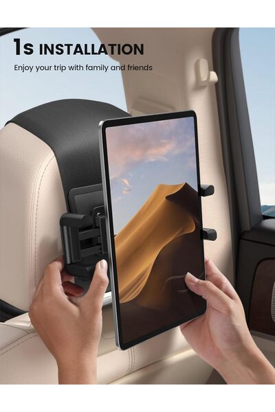 Lamicall Tablet Holder Car Headrest - Silicone Wide Clip, Thick Case Friendly, 6.1-13"