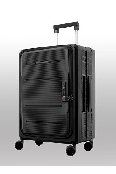 PARAJOHN FlexiFold 20-Inch Cabin Luggage | Lightweight Foldable Trolley Bag with Spinner Wheels – Black