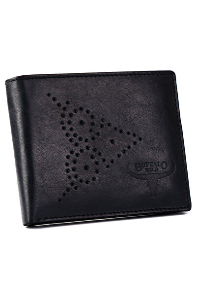 Other Men's Leather Wallet with Decorated Front - Buffalo Wild